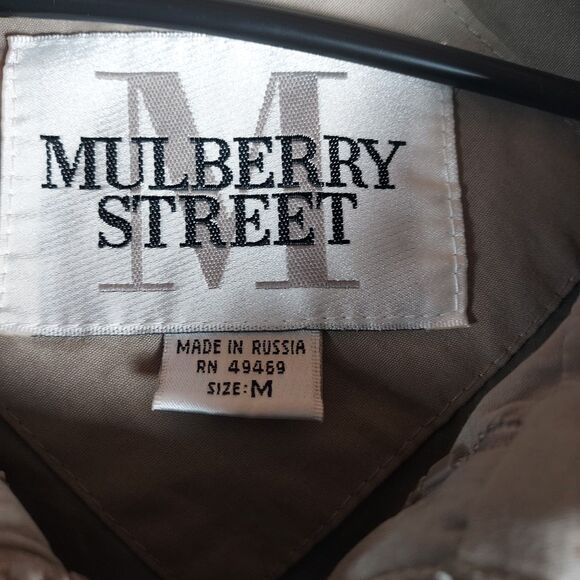 Mulberry Street Women’s Lightweight Jacket Size M Beige Tan Button Front - Picture 6 of 10